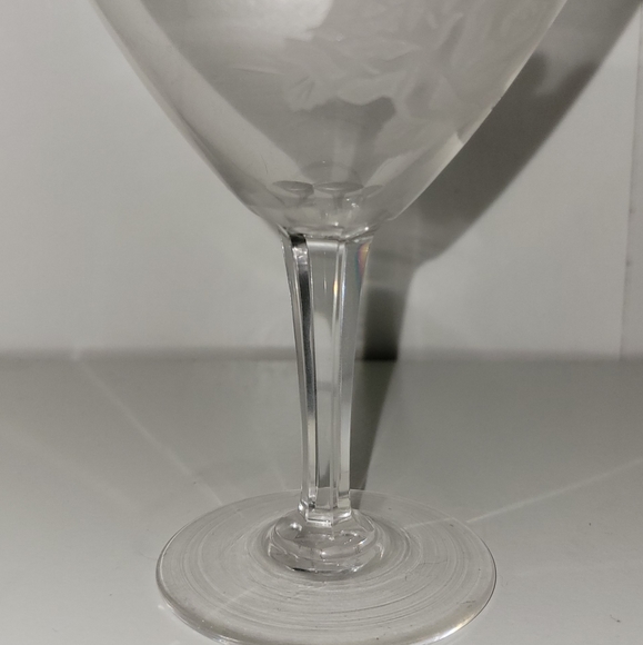 (4) Crystal Vintage Glasses Rose Etched Cordial Mini Tequila Glasses Set of 4 - Picture 6 of 6